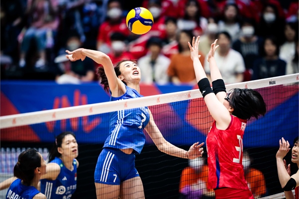 王媛媛扣球。圖片來源：國際排聯(lián)