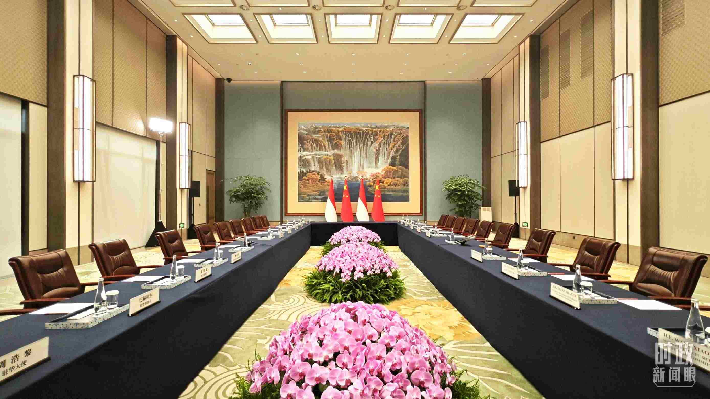 中印尼兩國元首在這里舉行會見。這是會見開始前的場景。（總臺央視記者許永松拍攝）