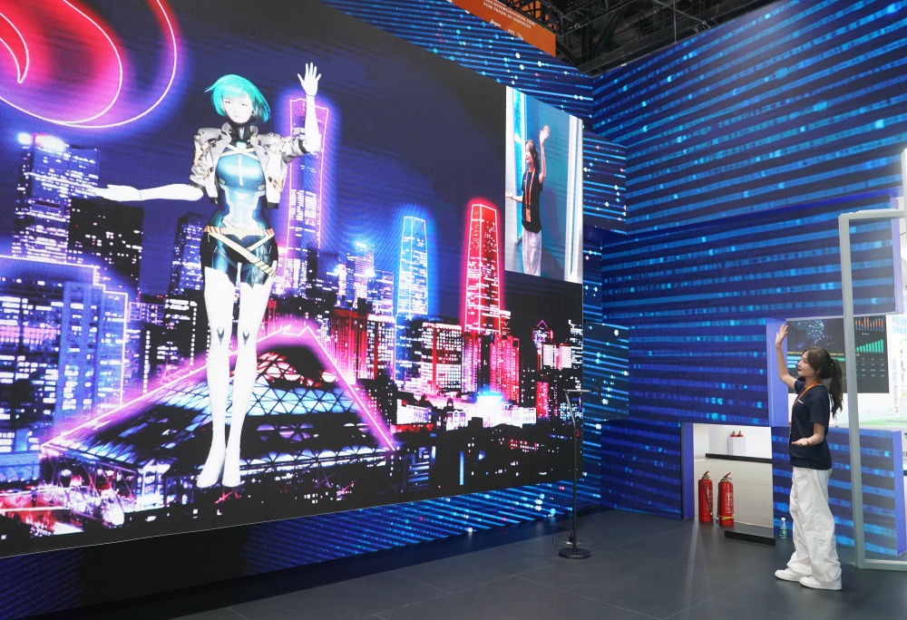 這是9月1日在國家會議中心拍攝的一款數(shù)字人。新華社記者 任超 攝