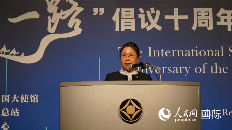 老撾駐日大使安拉萬發(fā)言。人民網(wǎng) 蔣曉辰攝