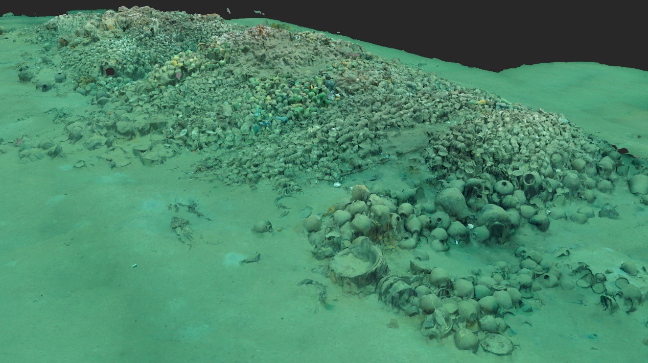 一號(hào)沉船遺址核心區(qū)三維圖。國(guó)家文物局供圖