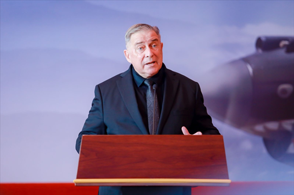 2023年10月30日，美中航空遺產(chǎn)基金會主席杰弗里·格林在中國人民抗日戰(zhàn)爭紀念館的活動中發(fā)表講話。中國人民對外友好協(xié)會供圖