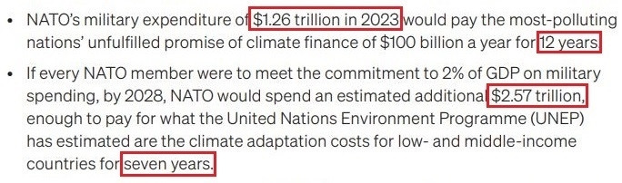 看看北約的“碳足跡”，就知道西方的氣候承諾有多扯