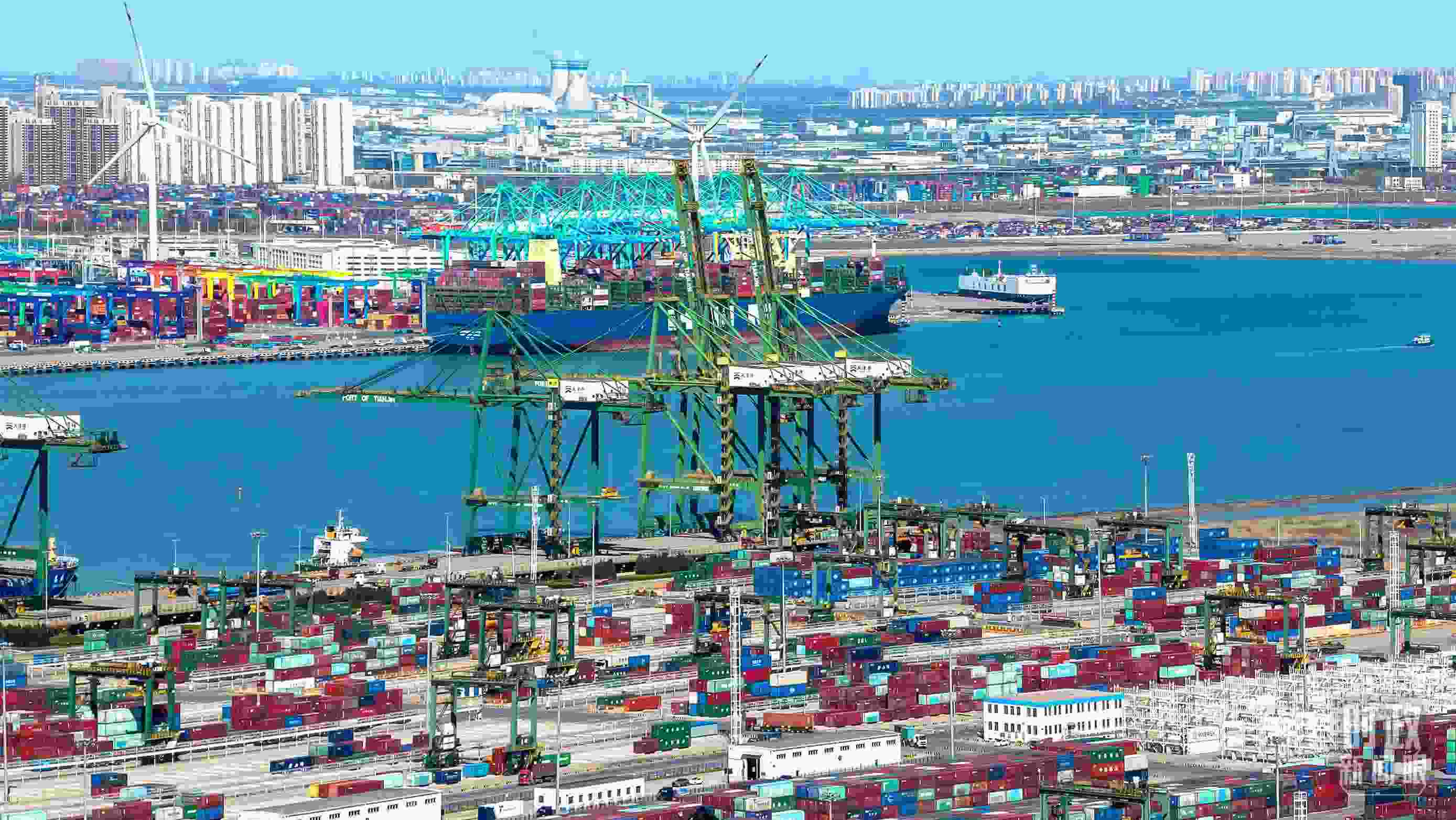 △俯瞰天津港。