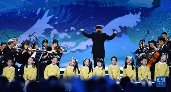 12月16日拍攝的第五屆海南島國際電影節(jié)開幕式現(xiàn)場(chǎng)。