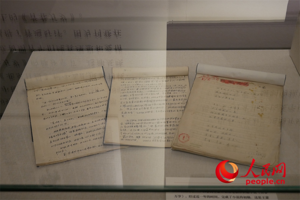 《青春萬(wàn)歲》手稿。人民網(wǎng)記者 韋衍行攝