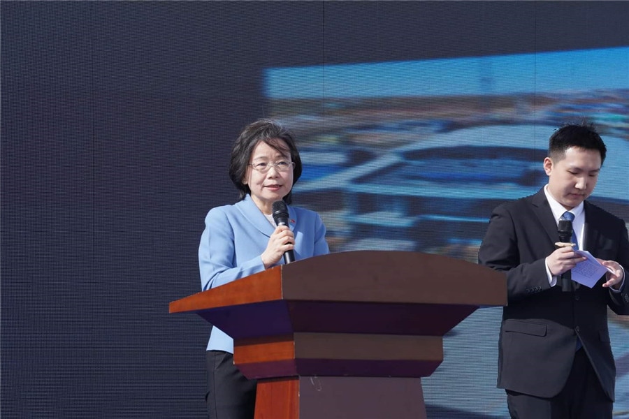 3月24日，沈敏娟大使致辭。駐蒙古使館供圖