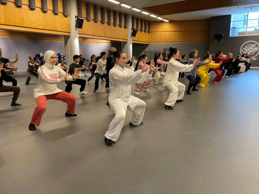 培訓班學員學習太極拳。斯德哥爾摩中國文化中心供圖