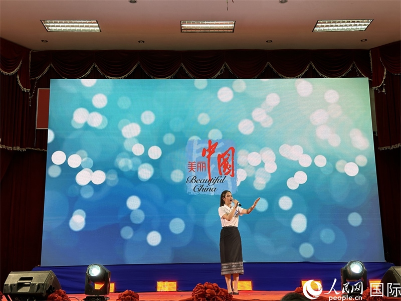 圖片：老撾選手進(jìn)行中文演講。孫廣勇攝