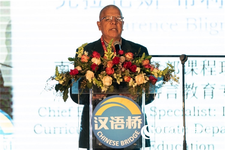 南非基教部專(zhuān)家克拉倫斯·布利格諾特做主旨發(fā)言。人民日?qǐng)?bào)非洲中心分社 希拉茲·莫林?jǐn)z