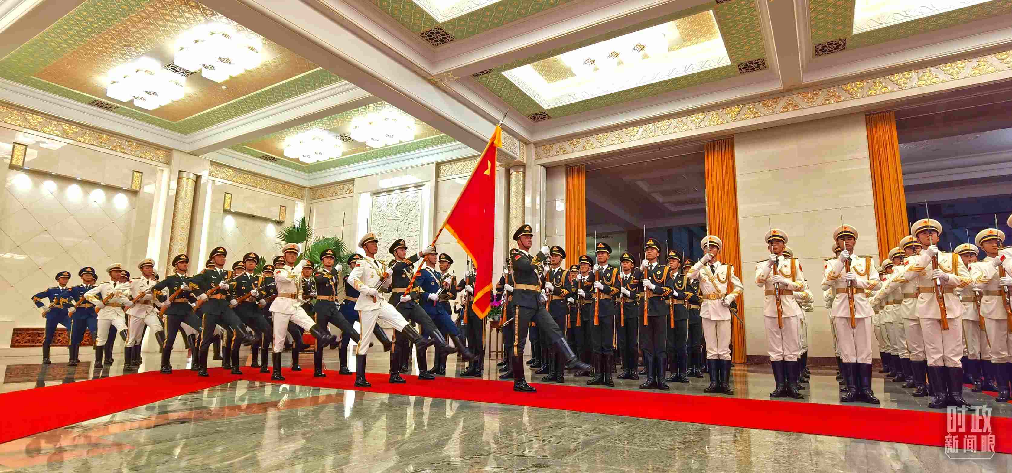 歡迎儀式上的儀仗隊(duì)。（總臺(tái)央視記者郭鴻拍攝）