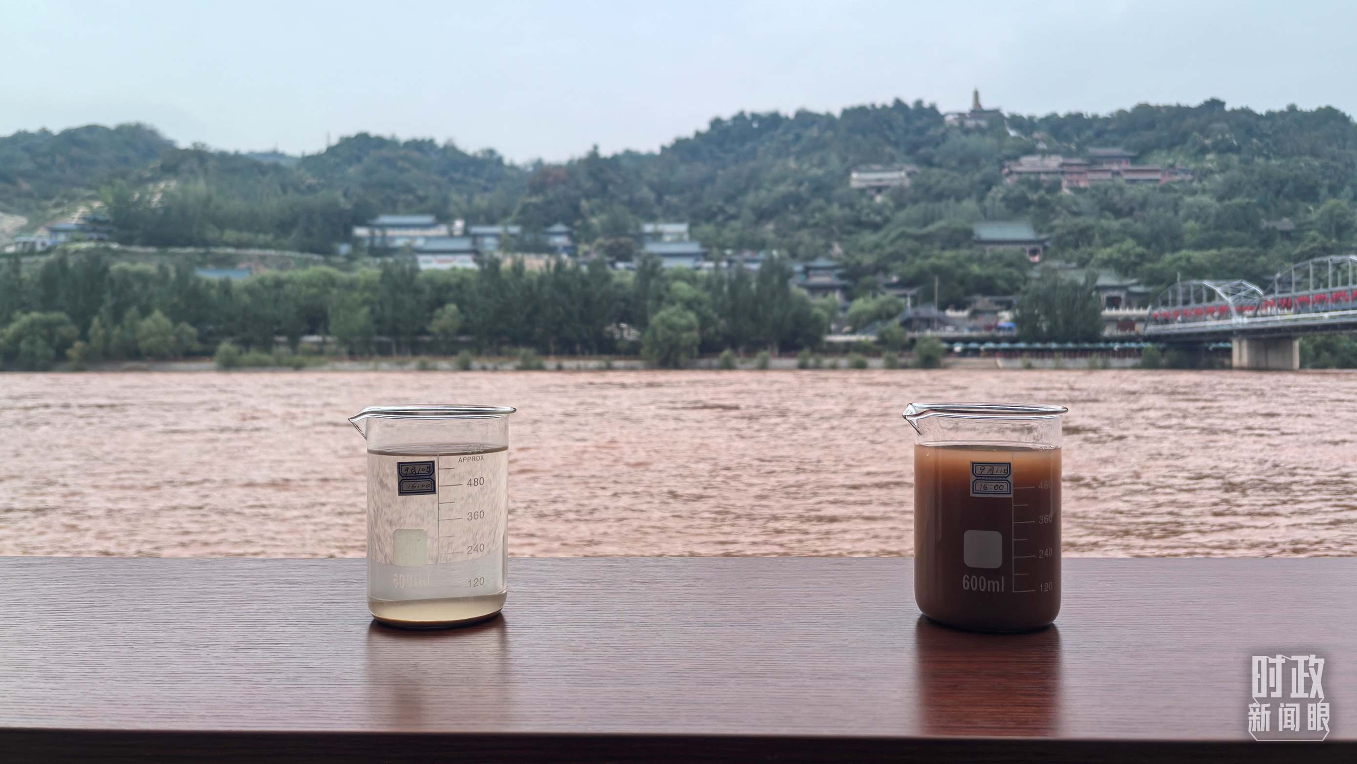 △黃河水質(zhì)監(jiān)測。（總臺央視記者陸泓宇拍攝）