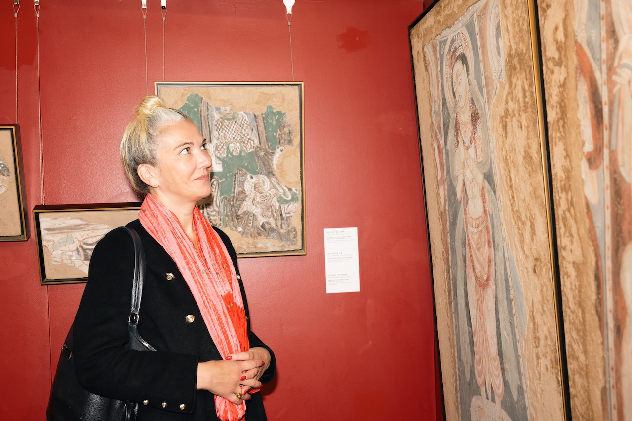 “絲路丹青——絲綢之路沿線壁畫傳摹展”在巴黎中國文化中心隆重開幕。中國藝術研究院供圖