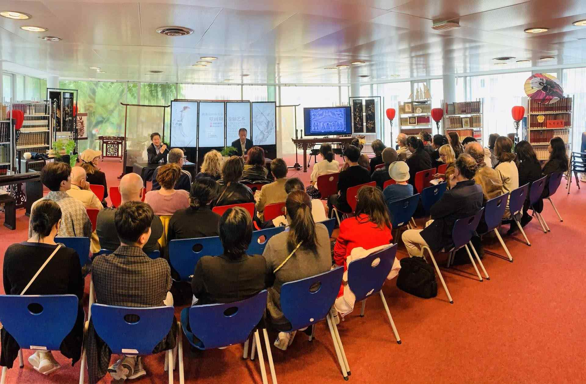 “絲路丹青——絲綢之路沿線壁畫傳摹展”在巴黎中國文化中心隆重開幕。中國藝術研究院供圖