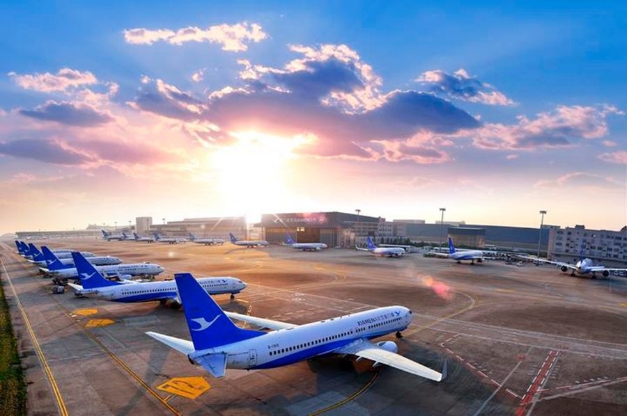 這是如今廈門航空的機(jī)隊照片。（廈門航空有限公司供圖）