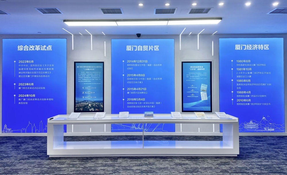 2024年10月16日拍攝的中國（福建）自由貿(mào)易試驗(yàn)區(qū)廈門片區(qū)建設(shè)成果展一角。