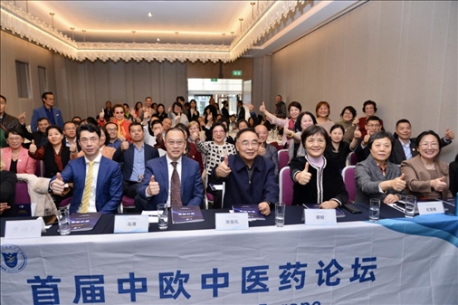 首屆中歐中醫(yī)藥論壇在布魯塞爾舉行，圖為論壇現(xiàn)場(chǎng)。（比利時(shí)浙江籍僑團(tuán)聯(lián)盟供圖）