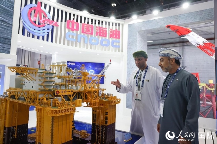 觀眾在中國海油展臺參觀。人民網記者 任皓宇攝