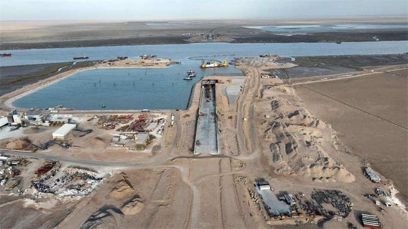 施工現(xiàn)場(chǎng)一景。中交天津航道局有限公司供圖