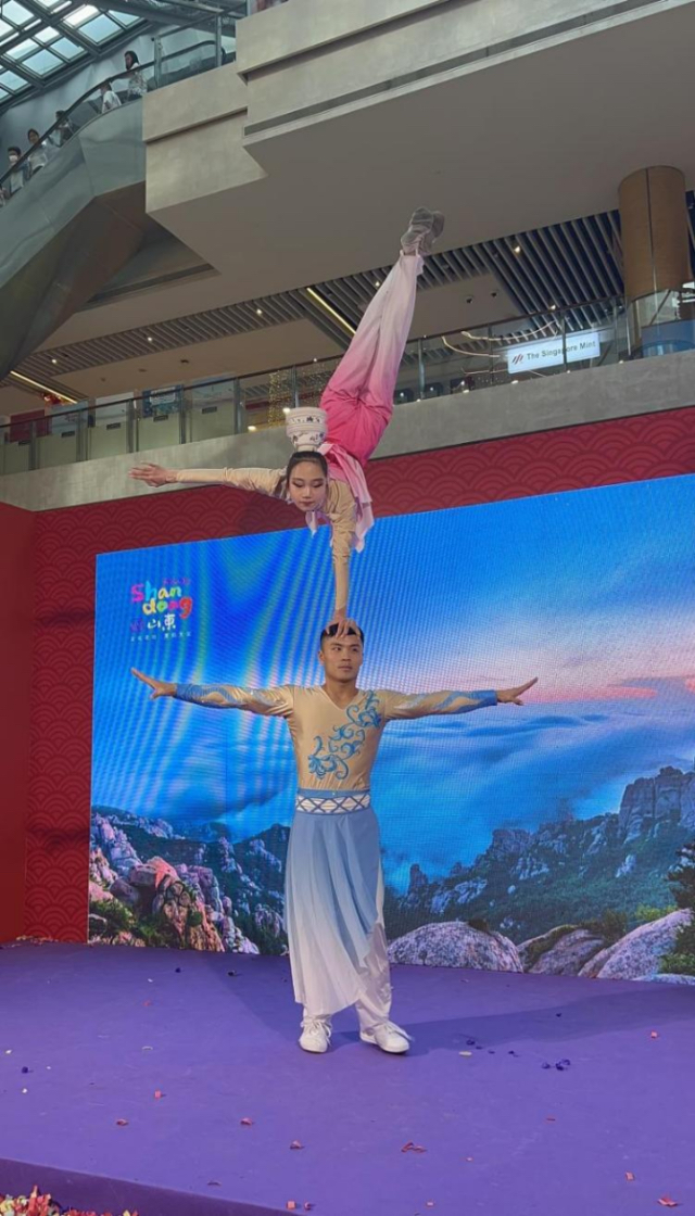 來自中國和新加坡的藝術(shù)團(tuán)體聯(lián)袂表演了歌舞、器樂、武術(shù)、雜技等多種形式的文藝節(jié)目?；顒?dòng)主辦方供圖