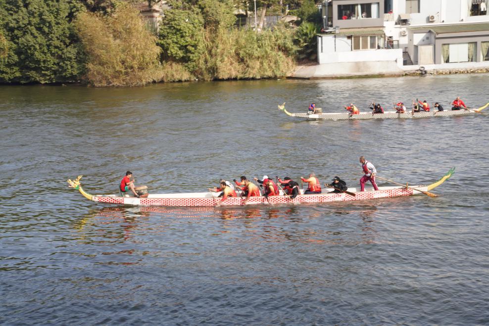 活動(dòng)現(xiàn)場(chǎng)龍舟競(jìng)技，共慶春節(jié)。開(kāi)羅中國(guó)文化中心供圖