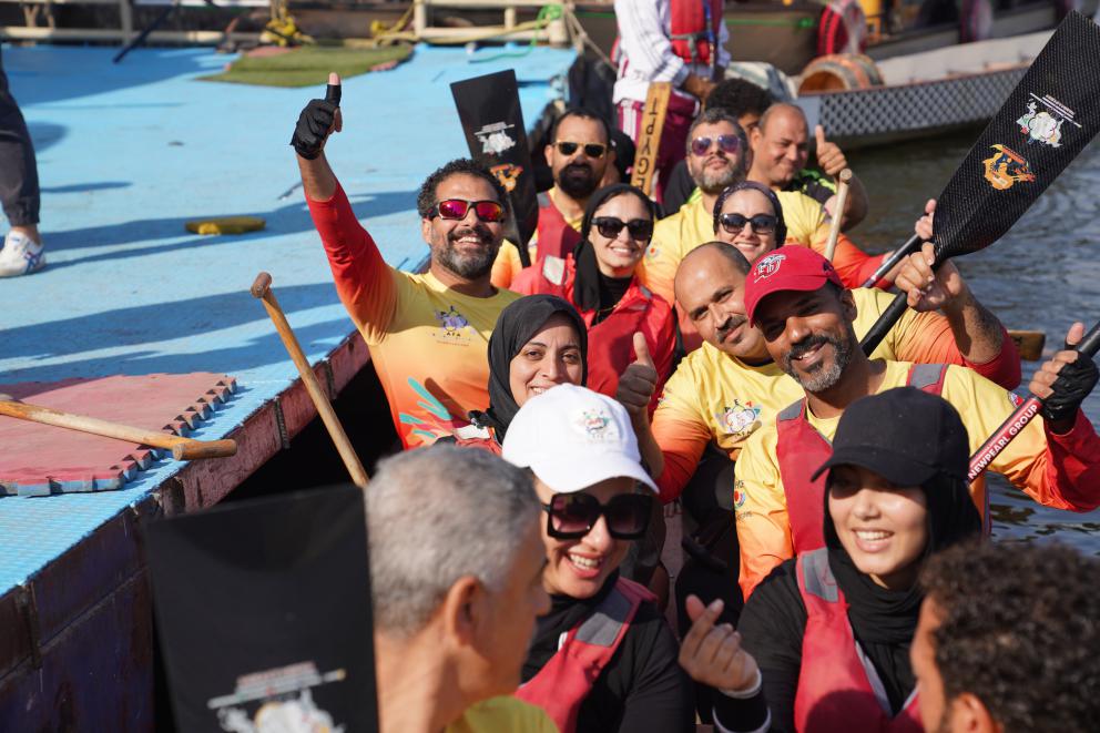 活動(dòng)現(xiàn)場(chǎng)龍舟競(jìng)技，共慶春節(jié)。開(kāi)羅中國(guó)文化中心供圖