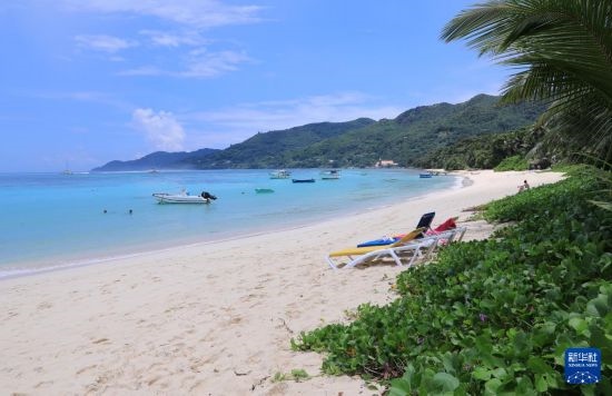 3月19日，游客在塞舌爾馬埃島海邊休閑。新華社記者 董江輝 攝