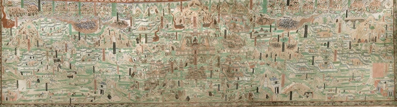 莫高窟第61窟內(nèi)的《五臺(tái)山圖》。